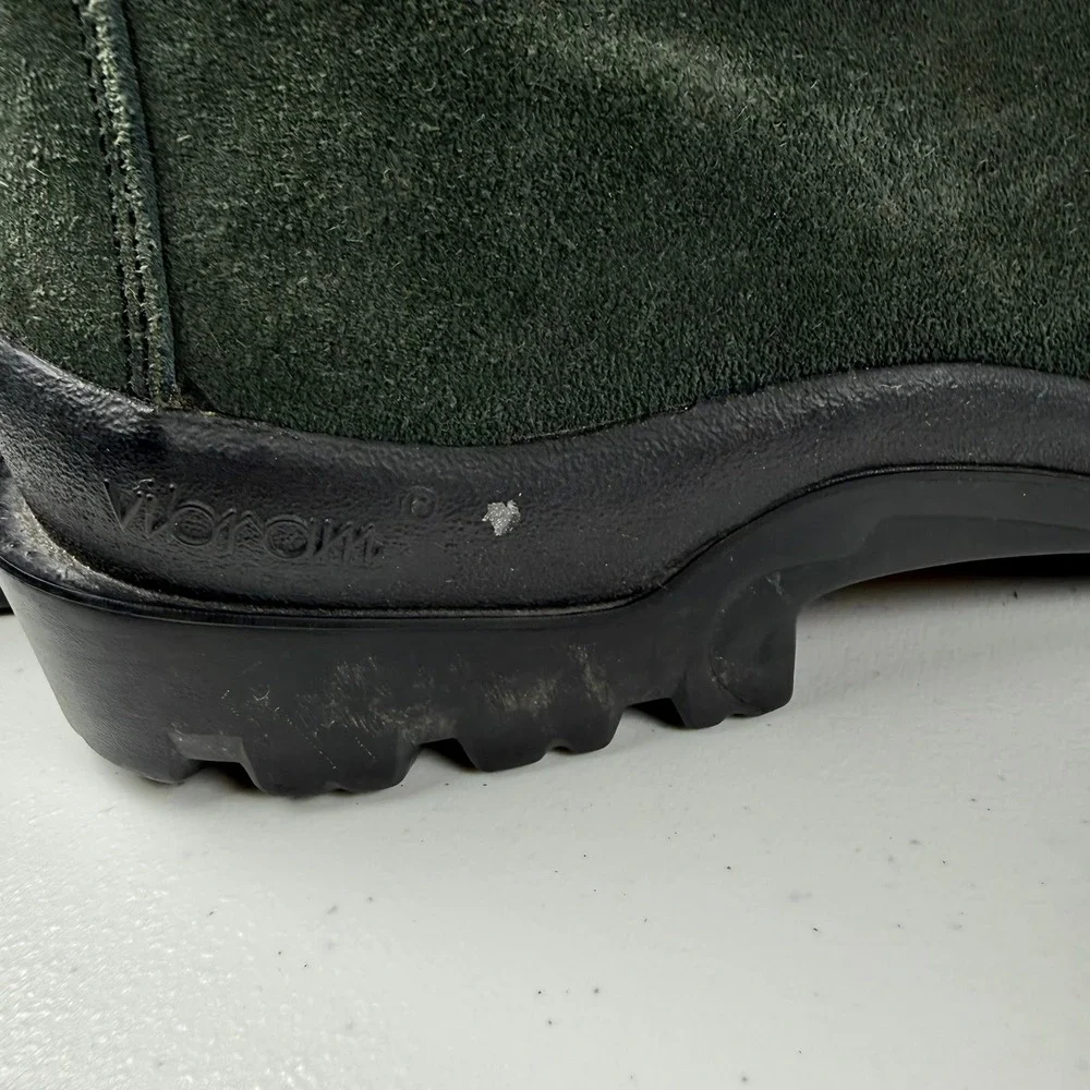 Montrail Mens 10 Hiking Boots Green Suede Vibram Made in Italy Gorpcore Trekking